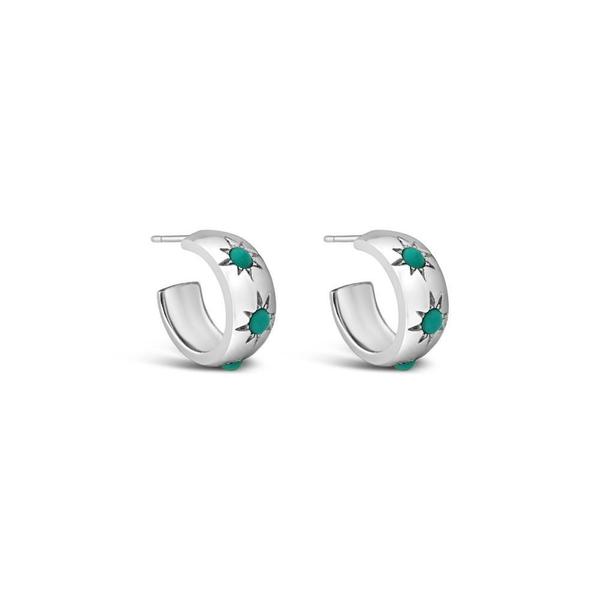 Sierra Winter Jewelry Eve Hoop Earrings - Sterling Silver/Turquoise Sierra Winter Jewelry Eve Hoop Earrings - Sterling Silver/Turquoise