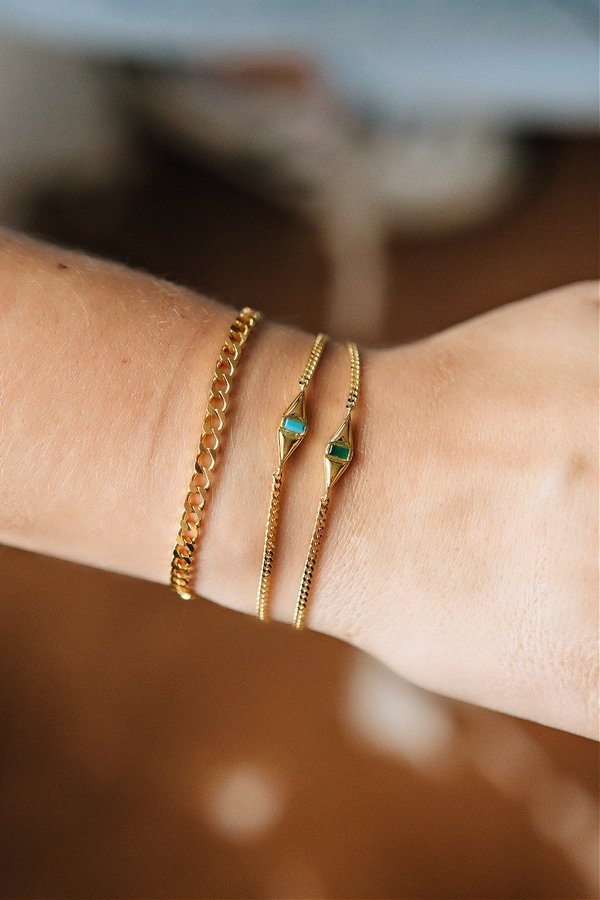 Sierra Winter Jewelry Femme Bracelet - Gold Vermeil/Emerald Sierra Winter Jewelry Femme Bracelet - Gold Vermeil/Emerald