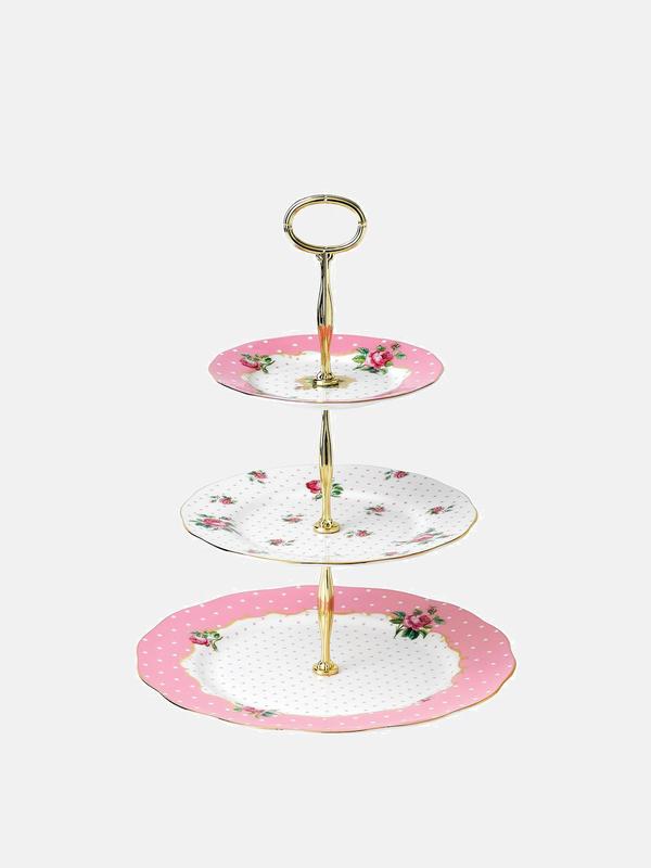 Cheeky Pink Vintage 3-Tier Cake Stand Cheeky Pink Vintage 3-Tier Cake Stand