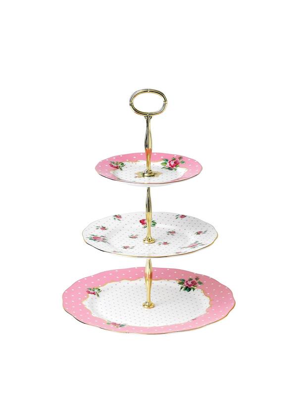 Cheeky Pink Vintage 3-Tier Cake Stand Cheeky Pink Vintage 3-Tier Cake Stand