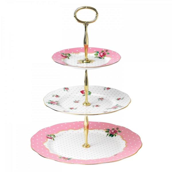 Cheeky Pink Vintage 3-Tier Cake Stand Cheeky Pink Vintage 3-Tier Cake Stand