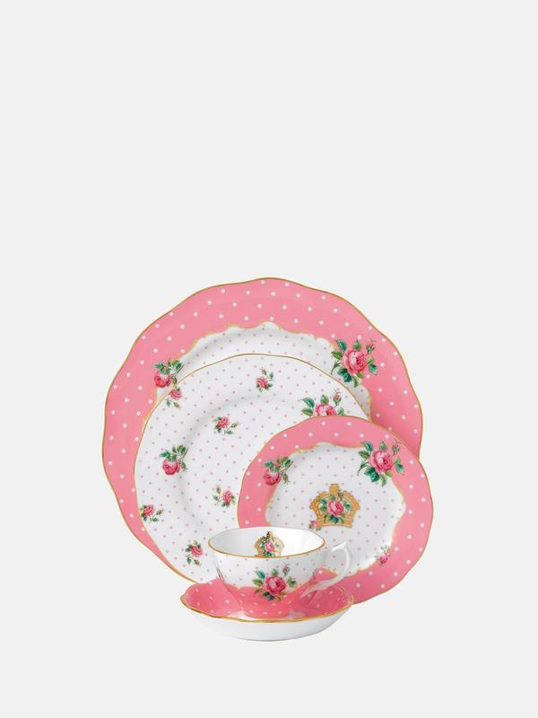 Cheeky Pink Vintage 5-Piece Place Setting Cheeky Pink Vintage 5-Piece Place Setting