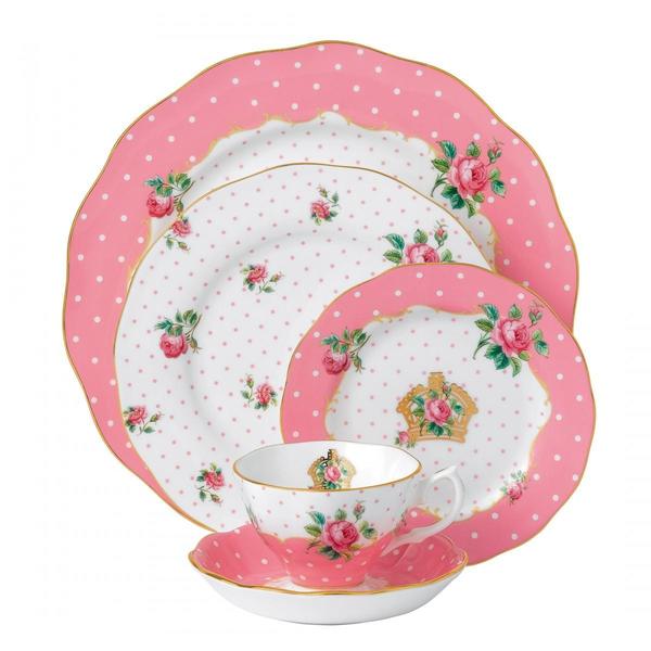 Cheeky Pink Vintage 5-Piece Place Setting Cheeky Pink Vintage 5-Piece Place Setting