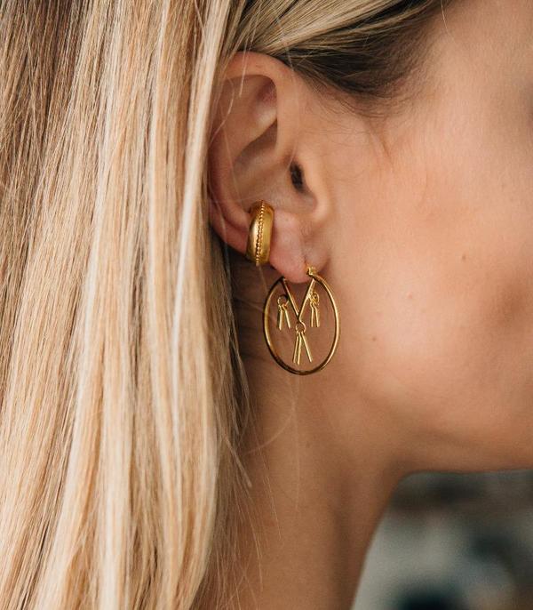 Sierra Winter Jewelry Honky Tonk Hoop Earrings - Gold Vermeil Sierra Winter Jewelry Honky Tonk Hoop Earrings - Gold Vermeil