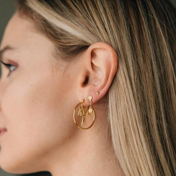 Sierra Winter Jewelry Honky Tonk Hoop Earrings - Gold Vermeil Sierra Winter Jewelry Honky Tonk Hoop Earrings - Gold Vermeil