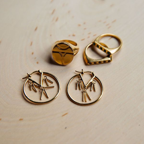 Sierra Winter Jewelry Honky Tonk Hoop Earrings - Gold Vermeil Sierra Winter Jewelry Honky Tonk Hoop Earrings - Gold Vermeil
