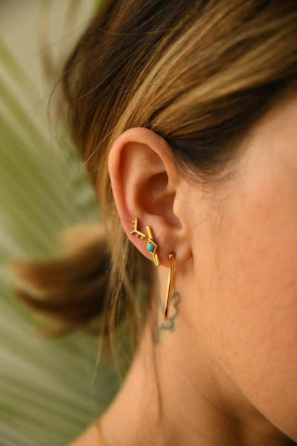 Sierra Winter Jewelry Horizon Earrings - Gold Vermeil/Turquoise Sierra Winter Jewelry Horizon Earrings - Gold Vermeil/Turquoise
