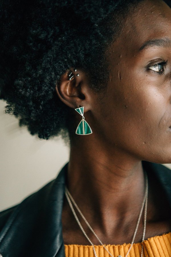 Sierra Winter Jewelry Jolene Earrings - Malachite/Sterling Silver Sierra Winter Jewelry Jolene Earrings - Malachite/Sterling Silver