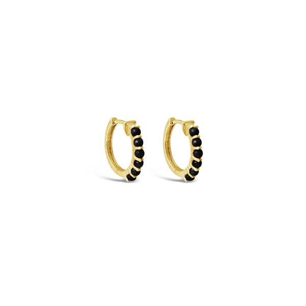 Sierra Winter Jewelry Karma Hoop Earrings - Gold Vermeil/Black Onyx Sierra Winter Jewelry Karma Hoop Earrings - Gold Vermeil/Black Onyx