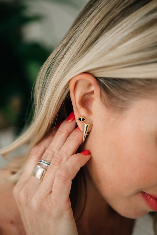 Sierra Winter Jewelry Scout Earrings - Gold Vermeil/Black Onyx Sierra Winter Jewelry Scout Earrings - Gold Vermeil/Black Onyx