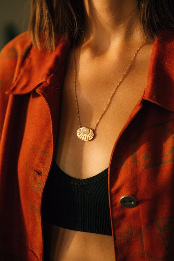 Sierra Winter Jewelry Solstice Necklace - Gold Vermeil/Opal Sierra Winter Jewelry Solstice Necklace - Gold Vermeil/Opal