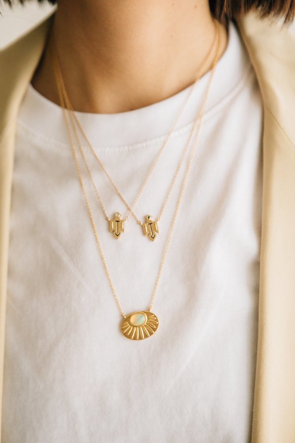 Sierra Winter Jewelry Solstice Necklace - Gold Vermeil/Opal Sierra Winter Jewelry Solstice Necklace - Gold Vermeil/Opal