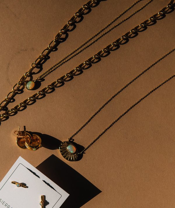 Sierra Winter Jewelry Solstice Necklace - Gold Vermeil/Opal Sierra Winter Jewelry Solstice Necklace - Gold Vermeil/Opal