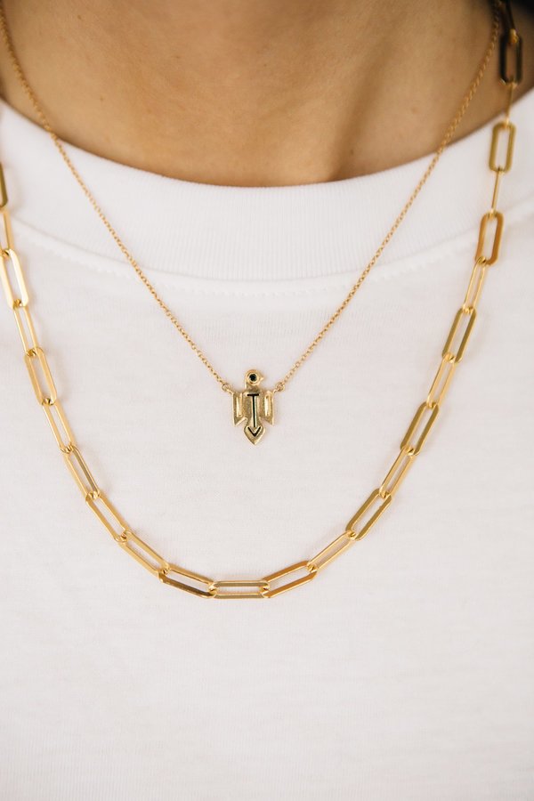 Sierra Winter Jewelry Thunderbird Necklace - Gold Vermeil/Black Diamond Sierra Winter Jewelry Thunderbird Necklace - Gold Vermeil/Black Diamond