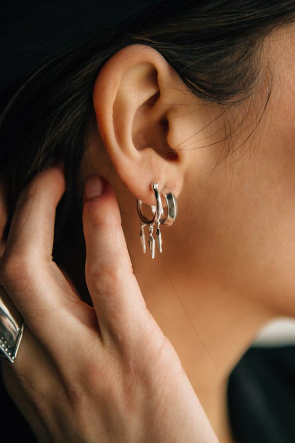Sierra Winter Jewelry Wildfire Hoop Earrings - Sterling Silver Sierra Winter Jewelry Wildfire Hoop Earrings - Sterling Silver