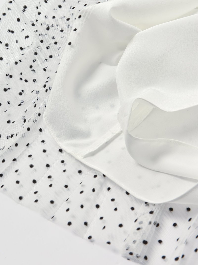Self Portrait Dot Mesh Pleated Skirt Mini Dress | Garmentory