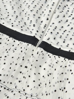 Self Portrait Dot Mesh Pleated Skirt Mini Dress | Garmentory