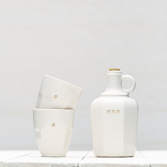 Redraven Studios Porcelain Whiskey Decanter & Tumbler Set Redraven Studios Porcelain Whiskey Decanter & Tumbler Set