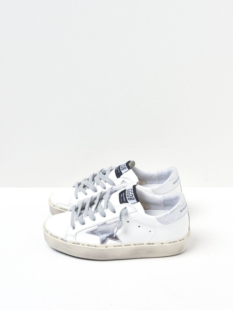スニーカー Golden Goose SS25 HI STAR (GWF00118F000329 80185) Golden Goose Hi Star Leather Upper White Silver Women
