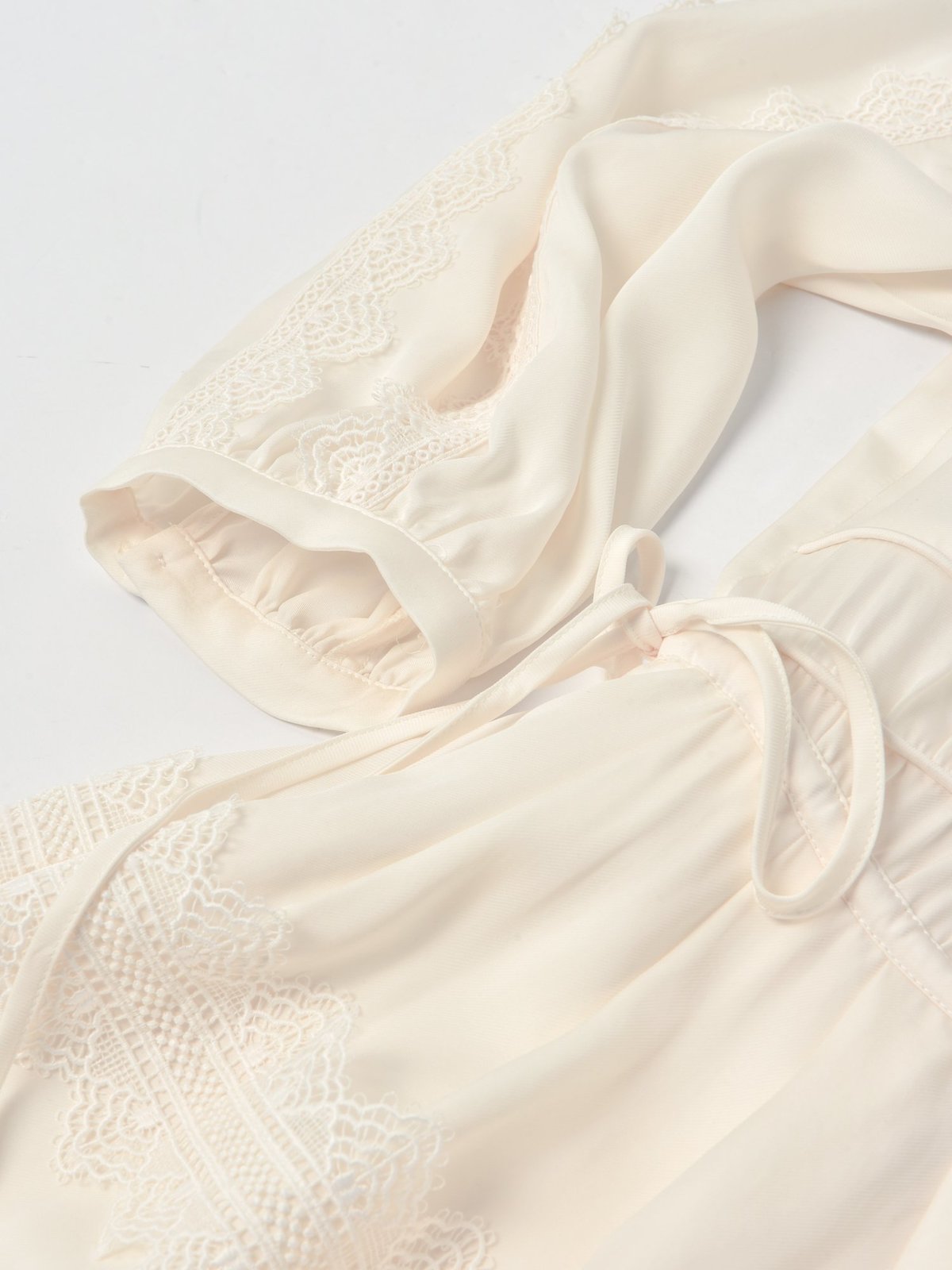 self portrait LACE TRIMMED MINI DRESS - Ivory