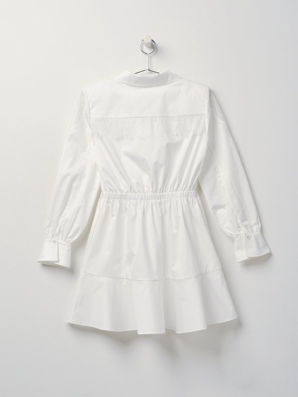self portrait lace panel shirt dress self-portrait - Lace Panel Shirt Dress