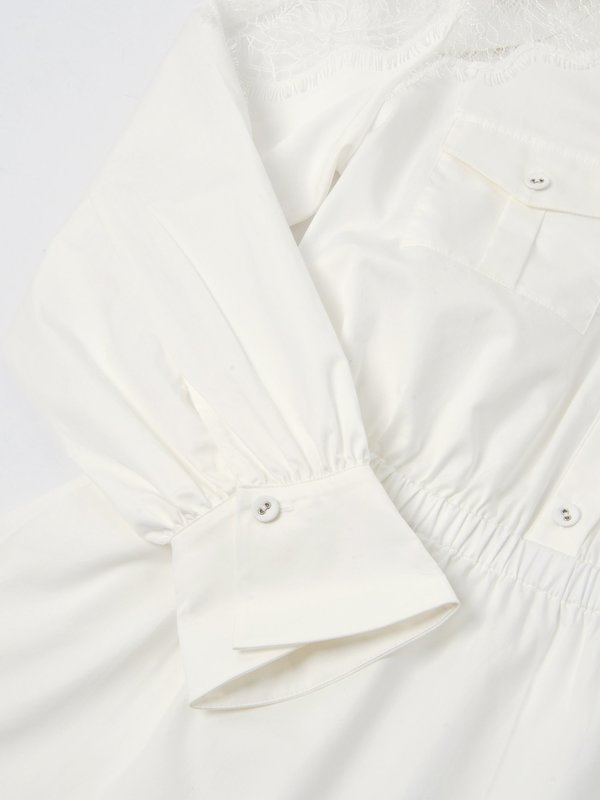 Self Portrait Lace Panel Mini Shirt Dress