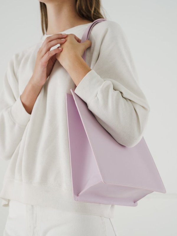 MEDIUM LEATHER RETAIL TOTE_PALE ORCHID MEDIUM LEATHER RETAIL TOTE_PALE ORCHID