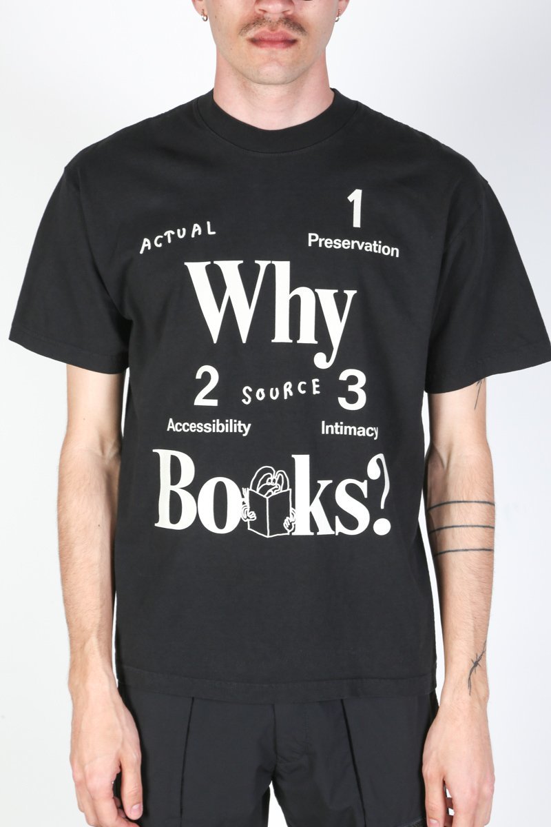 【Actual Source Books】 Why Books? Tee Actual Source WHY BOOKS? top - black | Garmentory
