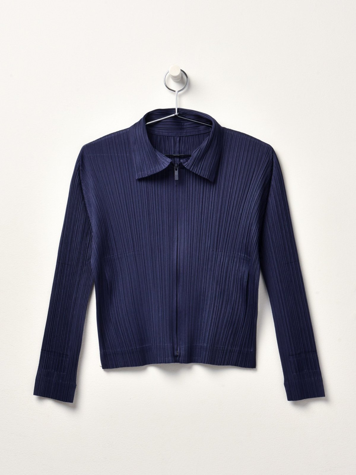 Pleats Please by Issey Miyake PLEATS ZIP-UP sweater - 75 NAVY