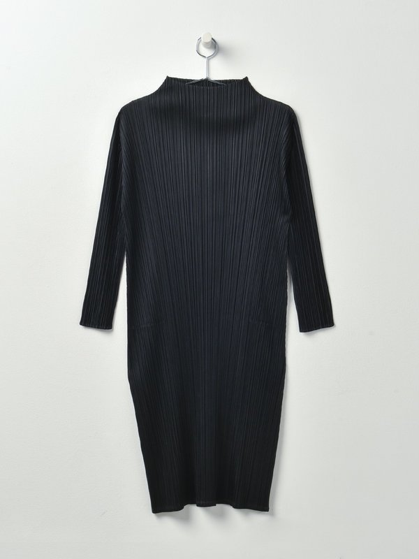 Pleats Please by Issey Miyake TURTLENECK DRESS - BLACK Pleats Please by Issey Miyake TURTLENECK DRESS - BLACK