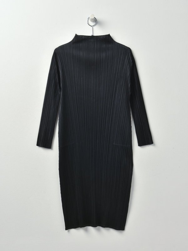 Pleats Please by Issey Miyake TURTLENECK DRESS - BLACK Pleats Please by Issey Miyake TURTLENECK DRESS - BLACK