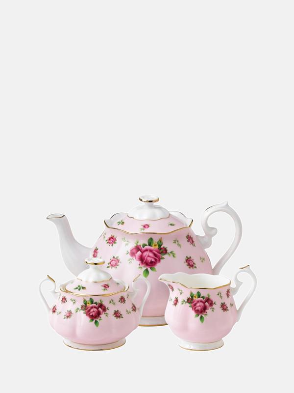 New Country Roses Pink 3-Piece Tea Set New Country Roses Pink 3-Piece Tea Set