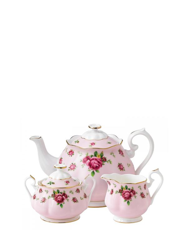 New Country Roses Pink 3-Piece Tea Set New Country Roses Pink 3-Piece Tea Set