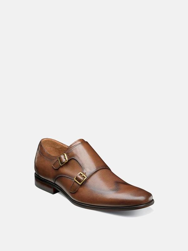 Florsheim POSTINO WINGTIP MONK STRAP shoes - COGNAC Florsheim POSTINO WINGTIP MONK STRAP shoes - COGNAC