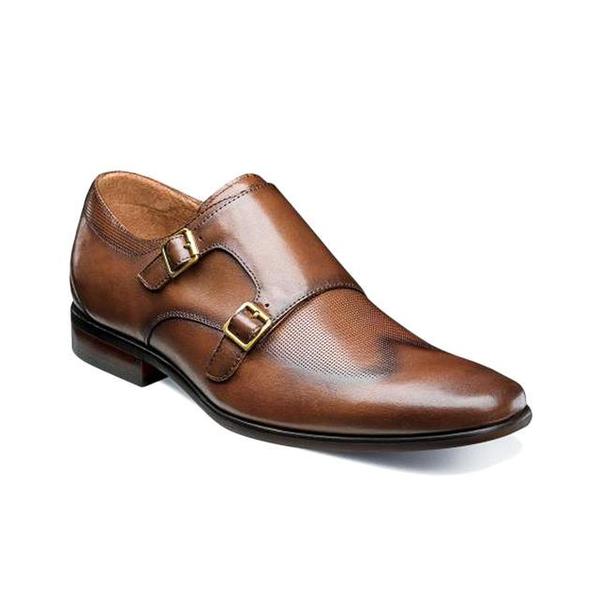 Florsheim POSTINO WINGTIP MONK STRAP shoes - COGNAC Florsheim POSTINO WINGTIP MONK STRAP shoes - COGNAC