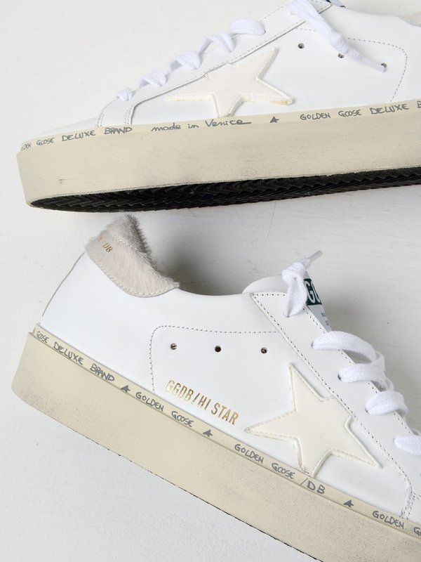 SNEAKERS HI STAR_WHITE LEATHER CARVED STAR SNEAKERS HI STAR_WHITE LEATHER CARVED STAR