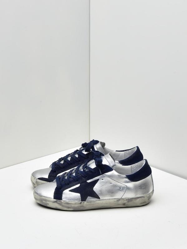 SNEAKERS SUPERSTAR_SILVER LEATHER-NAVY STAR SNEAKERS SUPERSTAR_SILVER LEATHER-NAVY STAR