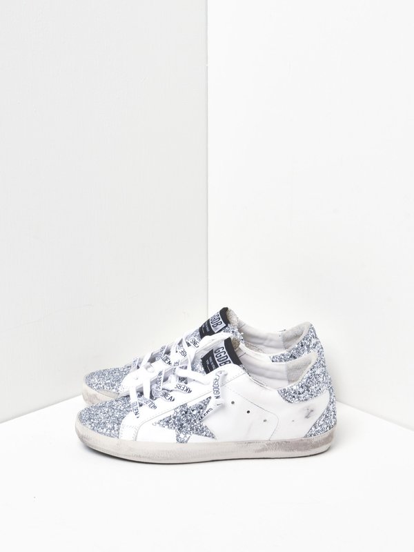 SUPERSTAR LEATHER UPPER GLITTER STAR AND HEEL SUPERSTAR LEATHER UPPER GLITTER STAR AND HEEL