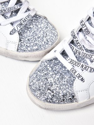 SUPERSTAR LEATHER UPPER GLITTER STAR AND HEEL SUPERSTAR LEATHER UPPER GLITTER STAR AND HEEL