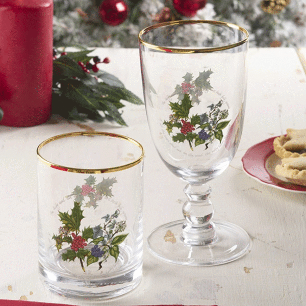 The Holly and The Ivy Set of 4 Goblets The Holly and The Ivy Set of 4 Goblets