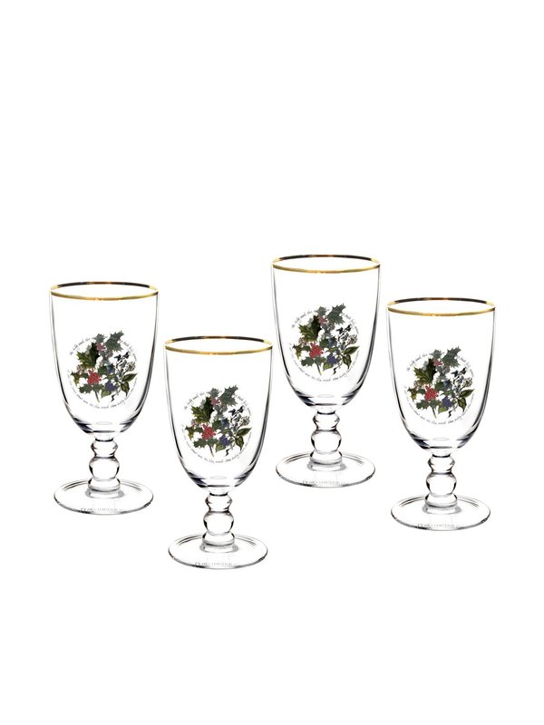The Holly and The Ivy Set of 4 Goblets The Holly and The Ivy Set of 4 Goblets
