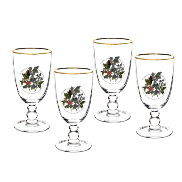 The Holly and The Ivy Set of 4 Goblets The Holly and The Ivy Set of 4 Goblets
