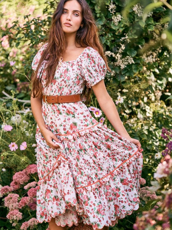 LoveShackFancy Masie Midi Dress - Cloudy Poprocks LoveShackFancy Masie Midi Dress - Cloudy Poprocks
