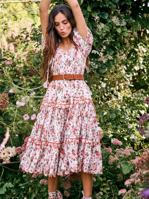 LoveShackFancy Masie Midi Dress - Cloudy Poprocks LoveShackFancy Masie Midi Dress - Cloudy Poprocks