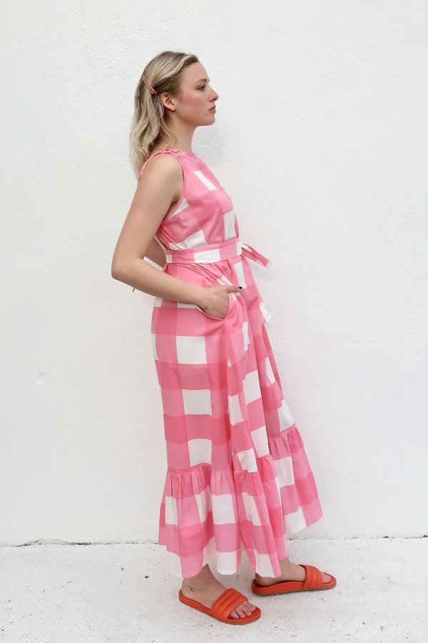 strapless open back dress Pink Lemonade Bliss: Bamboo Girls' Sleeveless Dress for Sunny Days main image 1