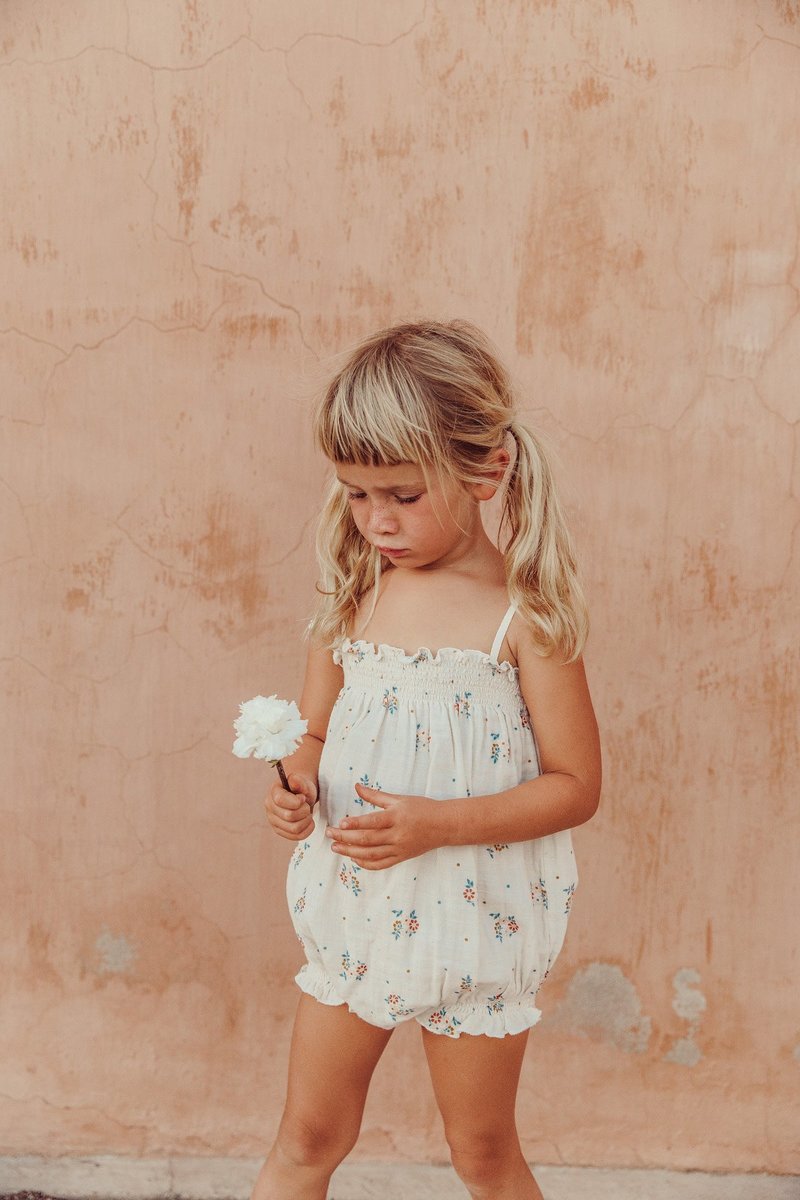 N*a様 Liilu Romper Smocked Striped 24m Kids Liilu Smocked Romper - Summer Blossom | Garmentory