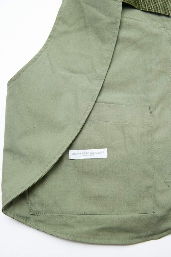 Engineered Garments PC Poplin Shoulder Vest - Olive Engineered Garments PC Poplin Shoulder Vest - Olive