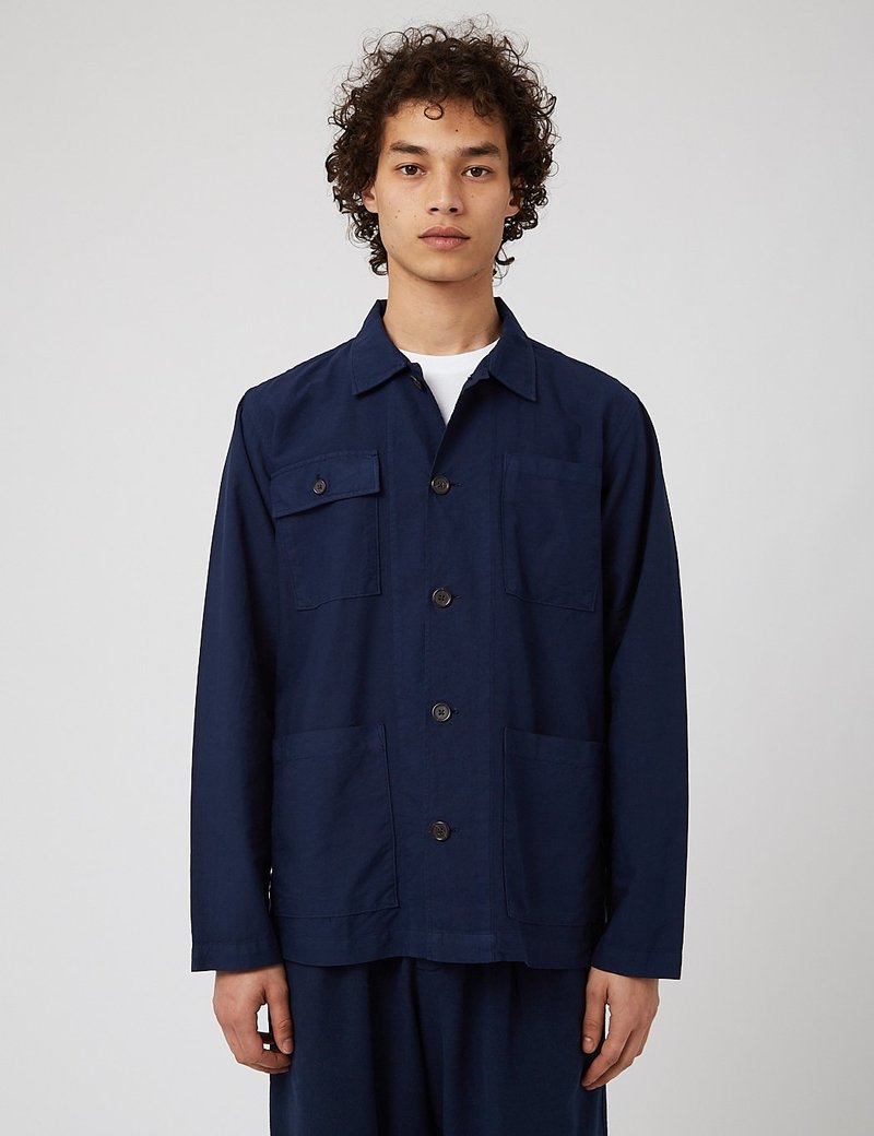 Universal Works Dockside Overshirt - Navy Blue | Garmentory