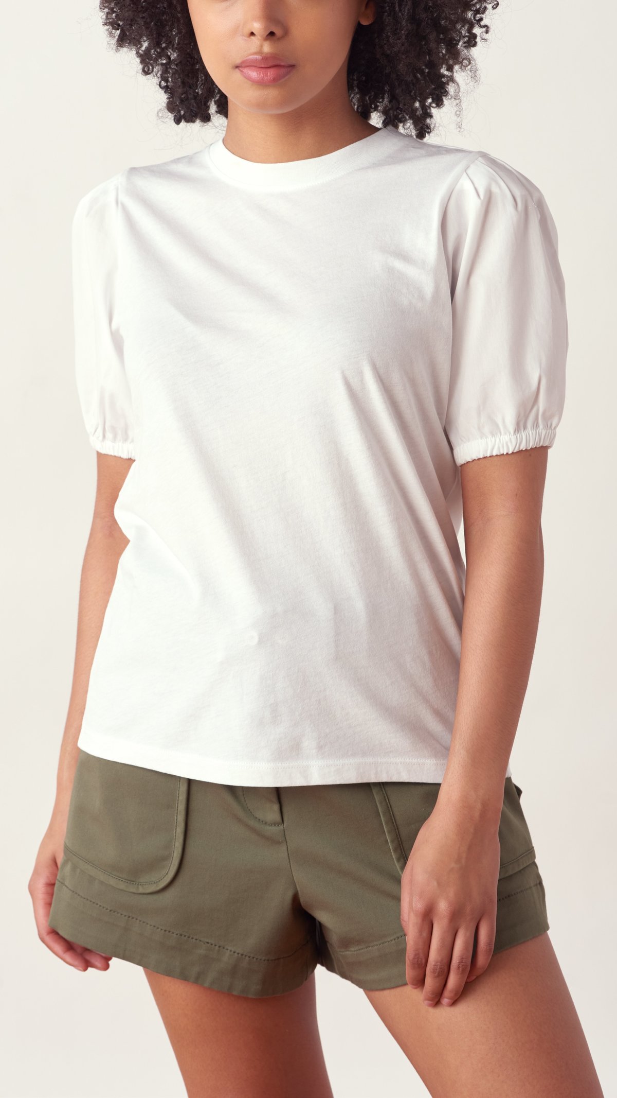 Derek Lam Eva Puff Sleeve Tee - white - Image 3 of 5