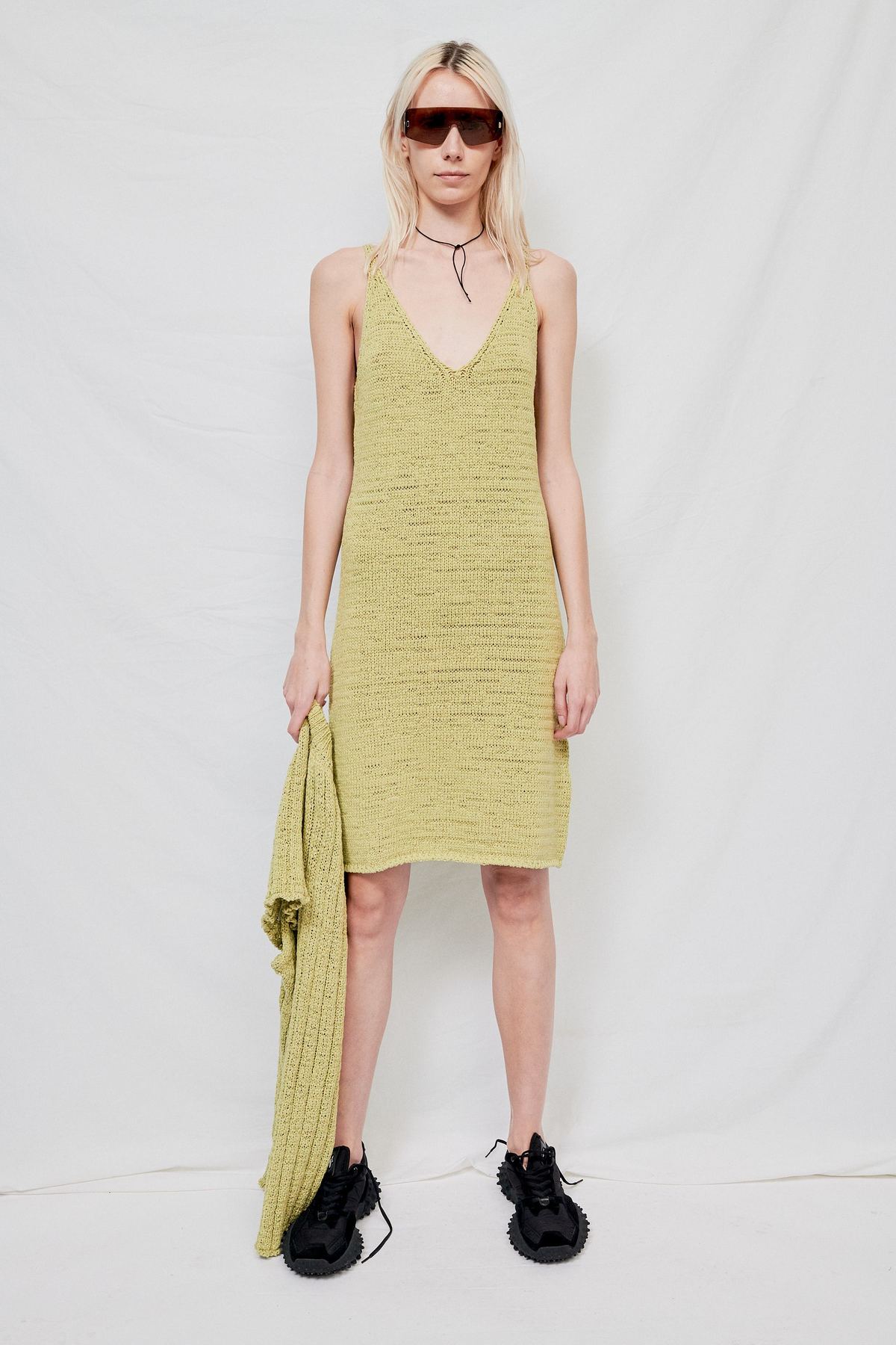 Theopen Product Cotton Sleeveless Knit Dress - Green - Image 1 of 4